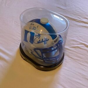 Coach David Cutcliff Duke Blue Devils Signed Mini Helmet in Original Packaging